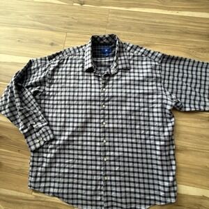Egara Mens Performance Nylon Cotton Spandex Button Shirt Blue‎ 3xL